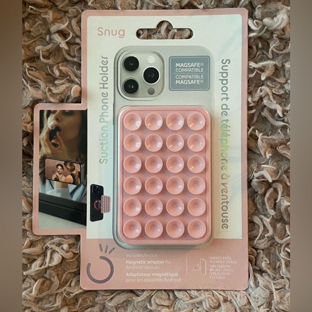 Pink Suction Phone Holder